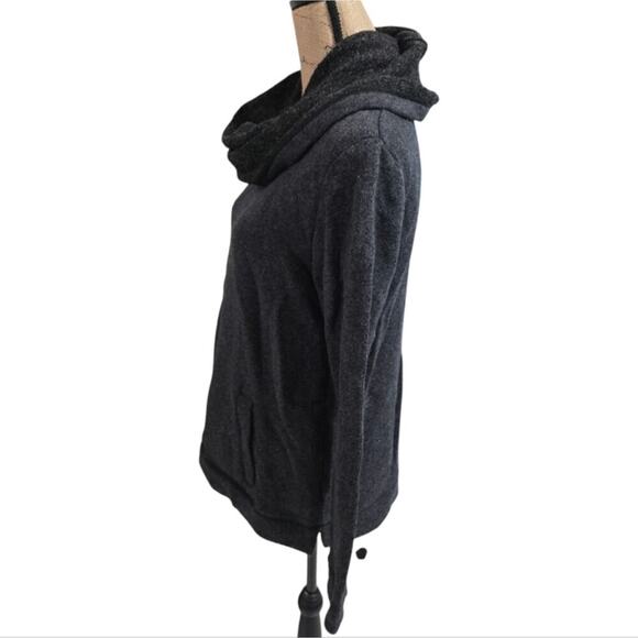 J. Crew Wool Blend Cozy Charcoal Cowl Neck Sweater Size Large‎ - Picture 3 of 7